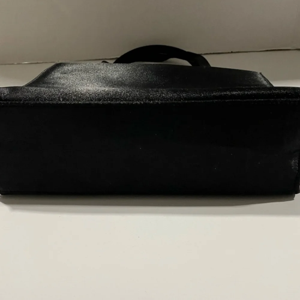 Giorgio Beverly Hills -Womens Black Vintage purse Handbag Satin Gold plate